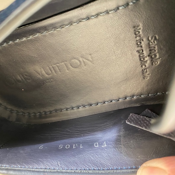 Louis Vuitton denim blue canvas Men’s loafers 9 mens -11womens slip-on moccasins main image 7